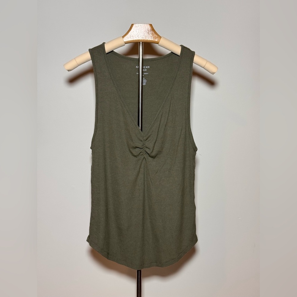 American Eagle Outfitters Khaki Twist Front Tank Top